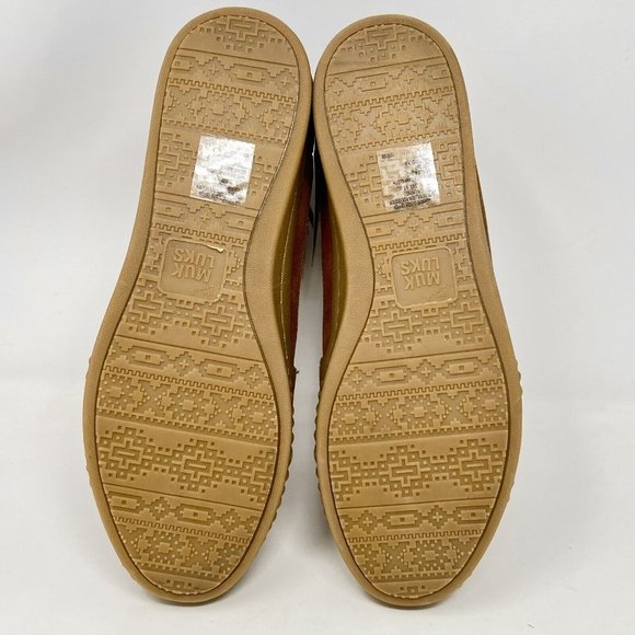 Muk Luks Womens Queens Slip Ons Suede Cognac Wool Blend Size 9.5 -‎ NEW!!!  READ - Picture 8 of 15